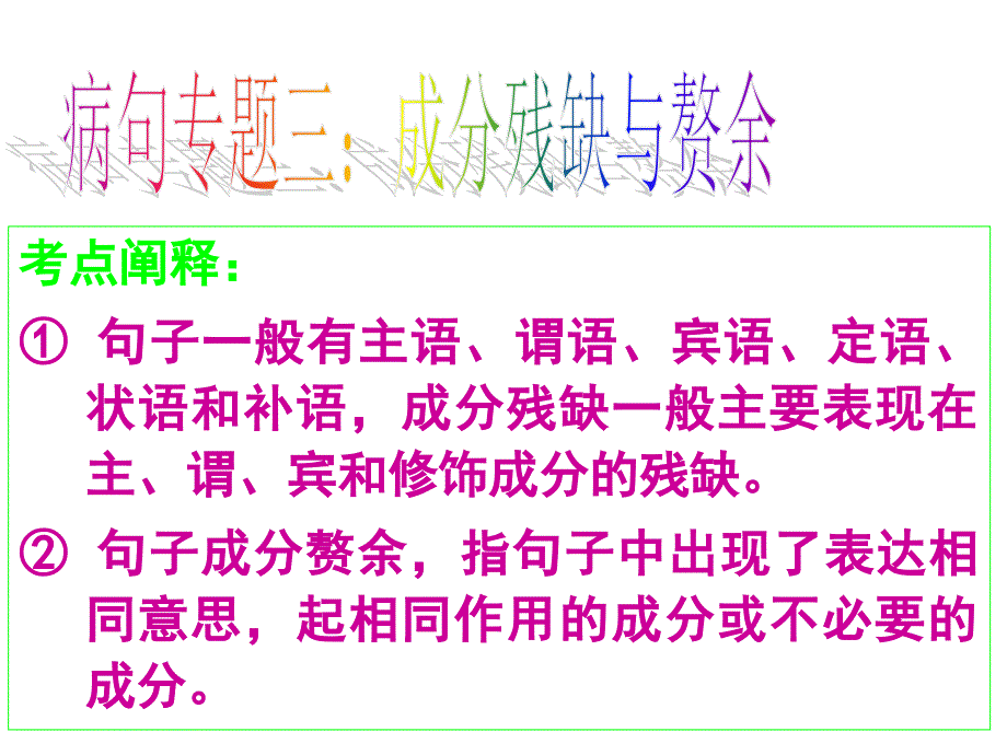 辨析并修改病句之成分残缺或赘余_第1页