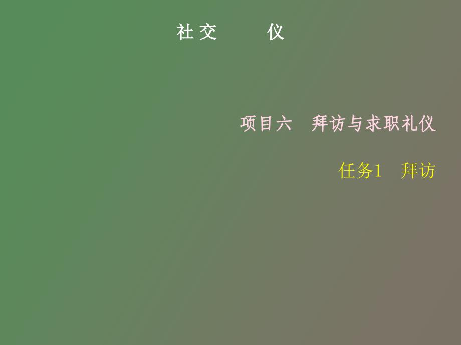 《社交礼仪》课件拜访_第1页