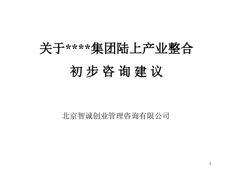 集团陆上产业整合初步咨询建议_第1页