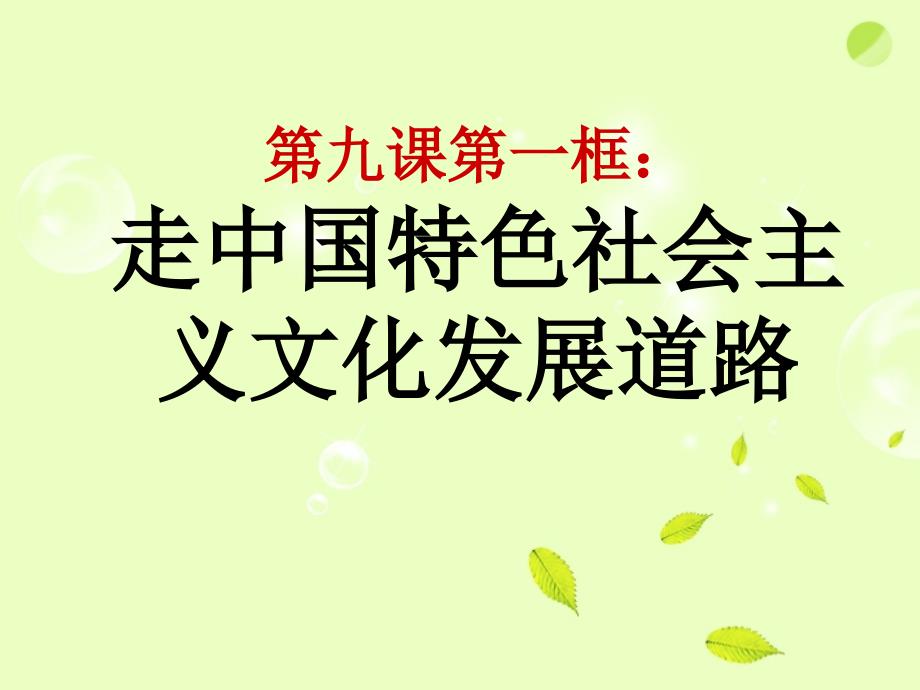 讲课91走中国特色社会主义发展道路_第1页