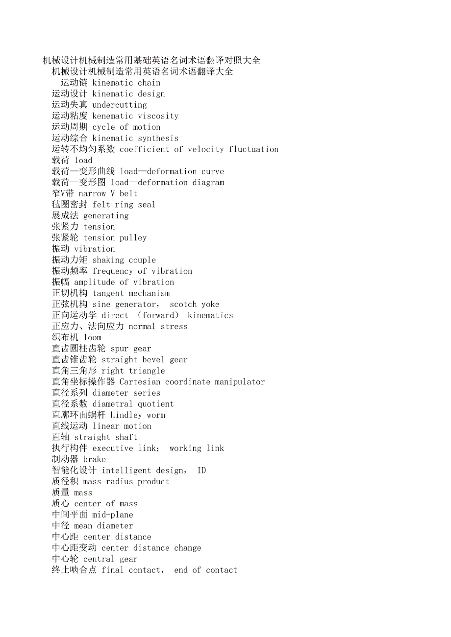 機(jī)械專業(yè)術(shù)語_第1頁