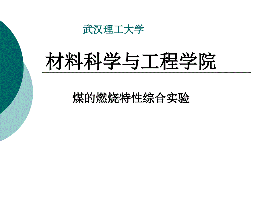 煤的燃烧特性综合实验_第1页