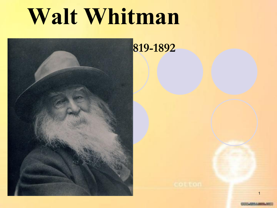 美国文学课件Walt-Whitman幻灯片_第1页