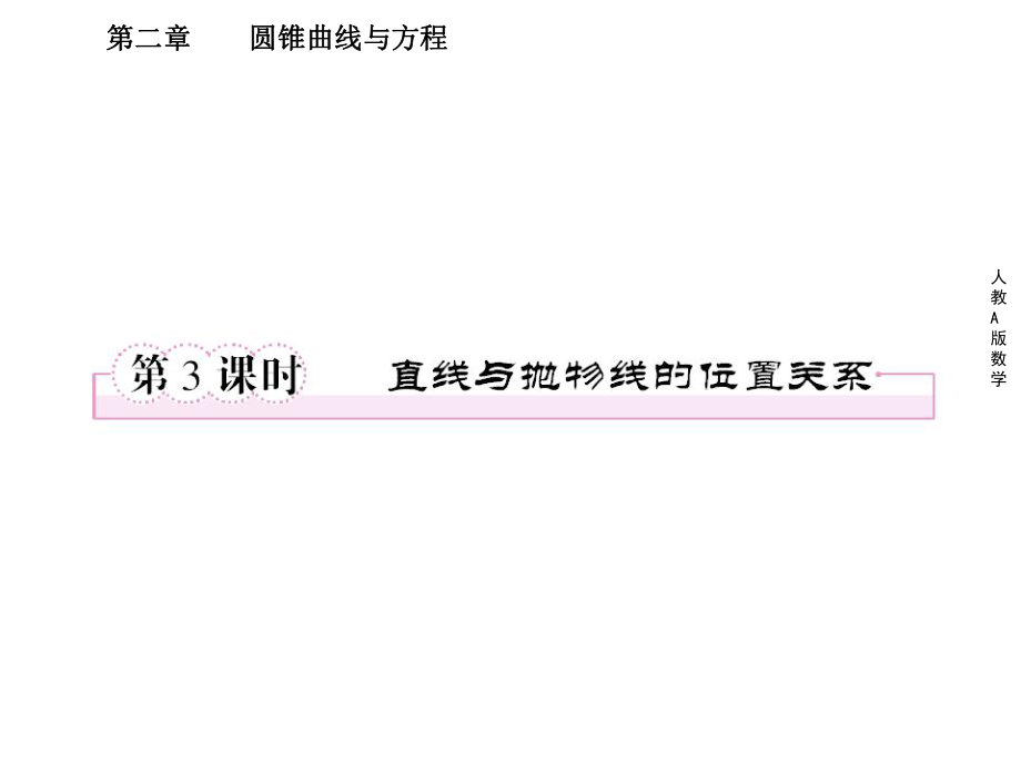 直線與拋物線的位置關(guān)系 課件(人教A版選修2-1)_第1頁(yè)