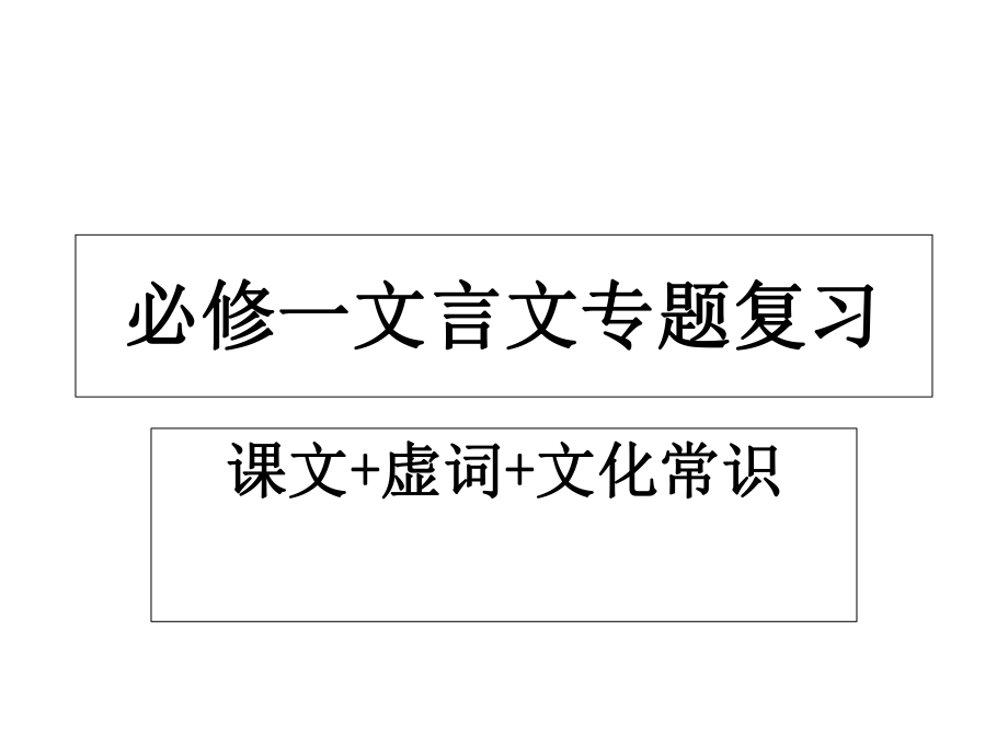 高中語(yǔ)文必修一 文言文復(fù)習(xí)優(yōu)秀課件_第1頁(yè)