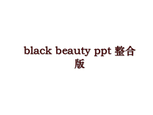 black beauty ppt 整合版