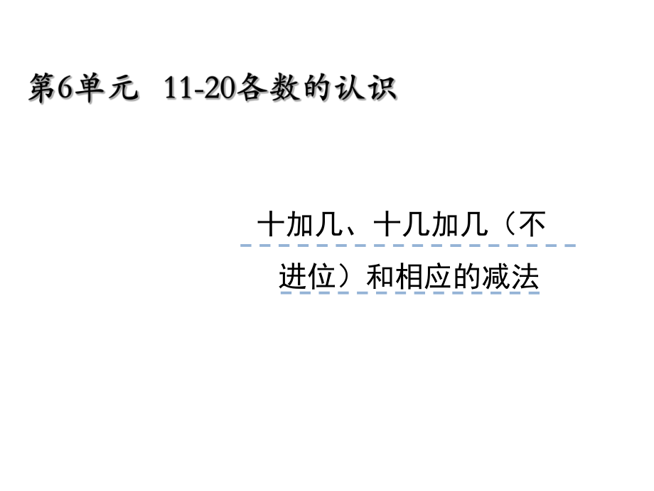 《十加幾、十幾加幾(不進(jìn)位)和減法》課件_第1頁