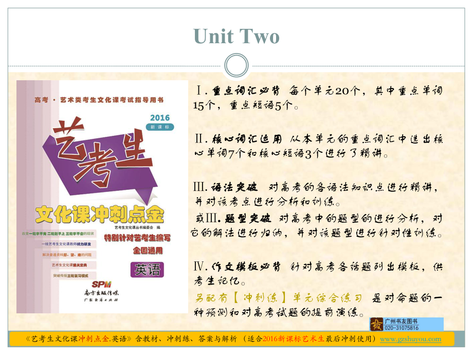 課標(biāo)英語《藝考生文化課沖刺點(diǎn)金》Unit Two_第1頁