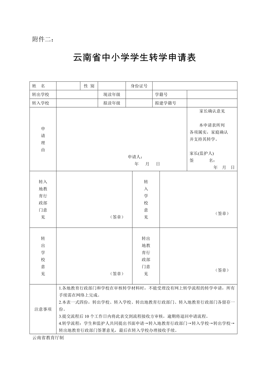 云南省中小學學生轉(zhuǎn)學申請表.doc_第1頁