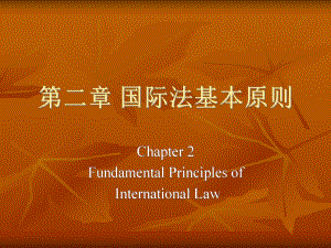 国际法基础理论：第二章 国际法基本原则