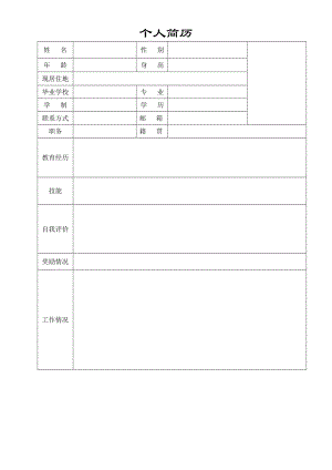 個人簡歷-模板