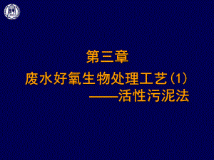 第三章 廢水好氧生物處理工藝——活性污泥法