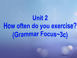 八年级英语上册 Unit 2 How often do you exercise Section A（Grammar Focus-3c） （新版）人教新目标版