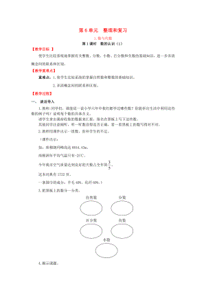 2019年春六年級(jí)數(shù)學(xué)下冊(cè)第6單元整理和復(fù)習(xí)1數(shù)與代數(shù)第1課時(shí)數(shù)的認(rèn)識(shí)（1）教案設(shè)計(jì)新人教版.docx