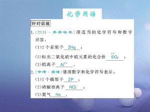 九年級化學上冊 化學用語習題 （新版）新人教版