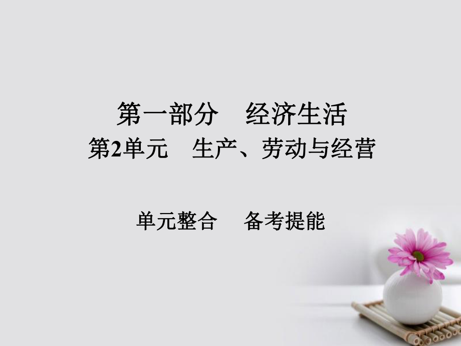 政治第一部分 经济生活 第2单元 生产、劳动与经营单元整合_第1页