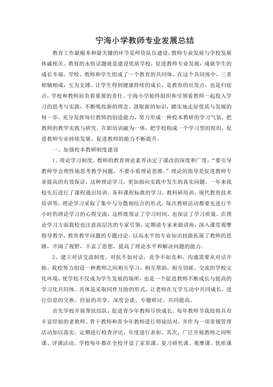 教师专业发展工作总结_第1页