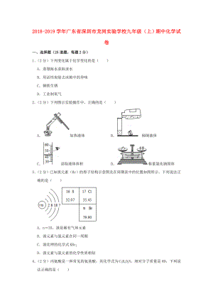 廣東省深圳市龍崗實(shí)驗(yàn)學(xué)校2018_2019學(xué)年九年級(jí)化學(xué)上學(xué)期期中試卷（含解析）.docx