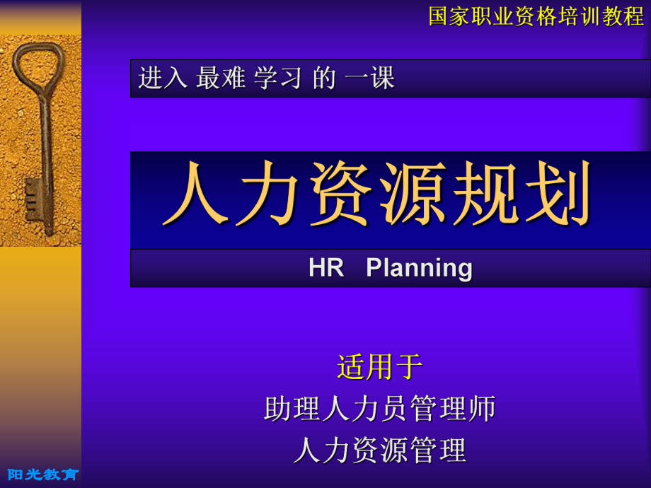 国家职业资格培训课件之人力资源规划_第1页