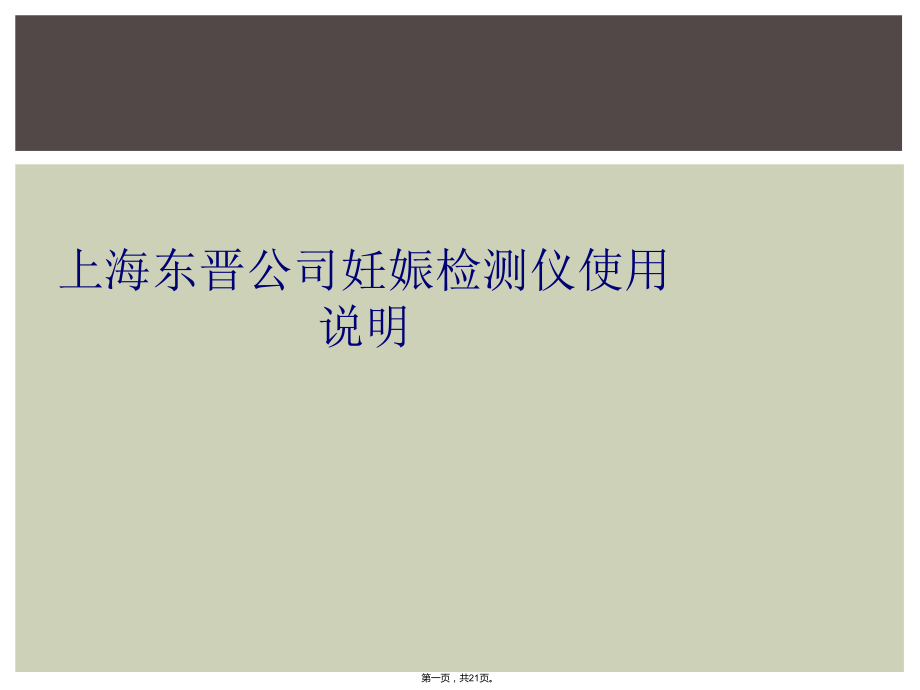 上海东晋公司妊娠检测仪使用说明_第1页