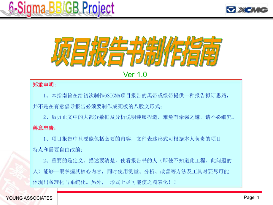 六西格玛项目报告书制作指南_第1页