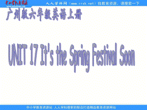 廣州版英語六上UNI 17 It’s the Spring Festival Soonppt課件