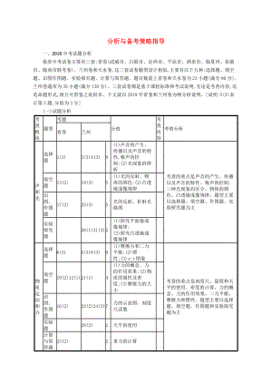 （課標通用）甘肅省2019年中考物理總復習試題分析與備考策略指導素材.docx