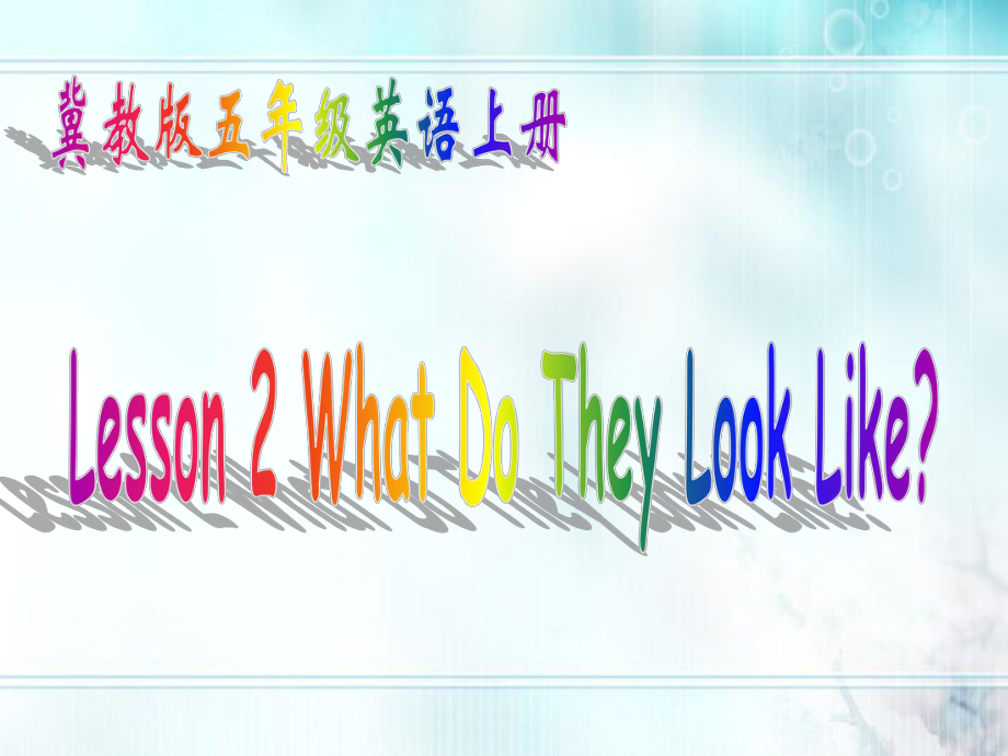 冀教版英語(yǔ)五上Lesson 2 What Do They Look Like課件1_第1頁(yè)