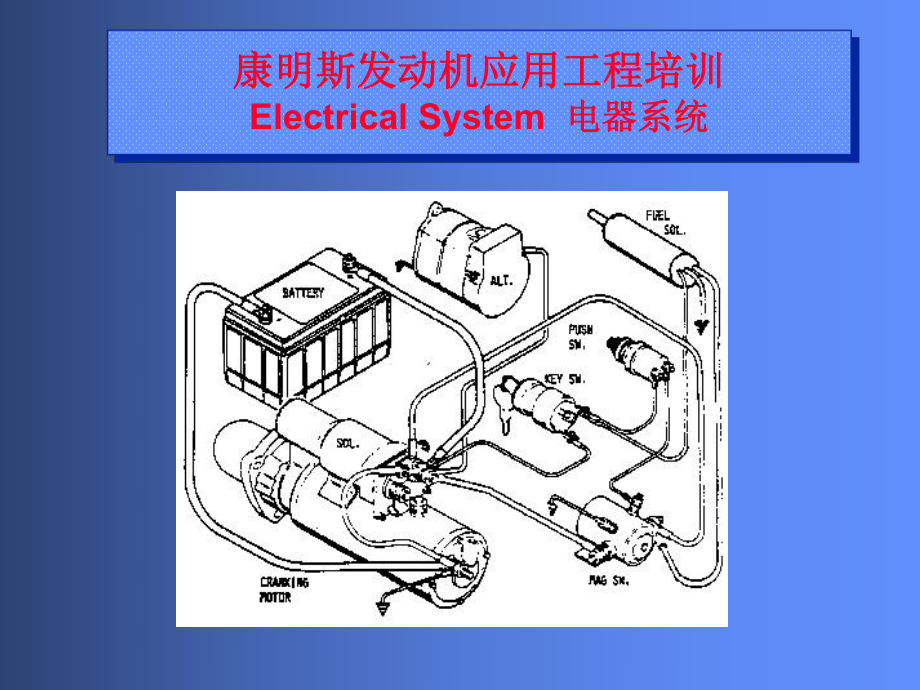 康明斯發(fā)動(dòng)機(jī)應(yīng)用工程培訓(xùn) 電器系統(tǒng)_第1頁