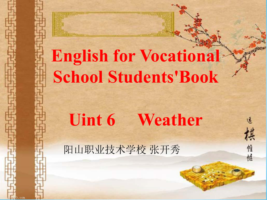 語文版中職英語基礎(chǔ)模塊 上冊Unit 6Weatherppt課件1_第1頁