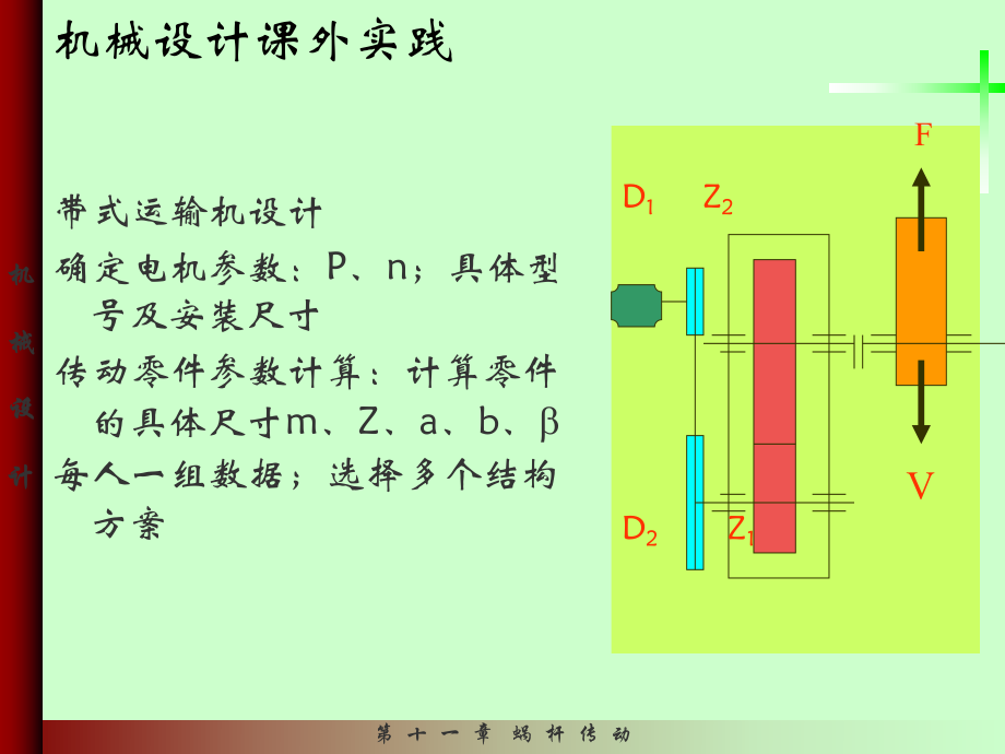 上海大学机械设计课件第十一章 蜗杆传动_第1页