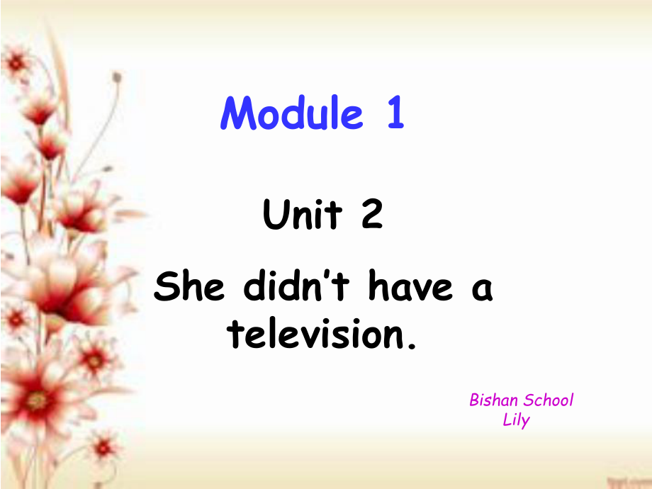 外研版三起五下Module 1 Unit 2She didn’t have a television課件1_第1頁(yè)