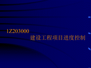 1z203000 建設(shè)工程項目進度控制