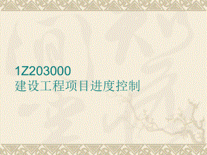 1Z203000 建設(shè)工程項(xiàng)目進(jìn)度控制