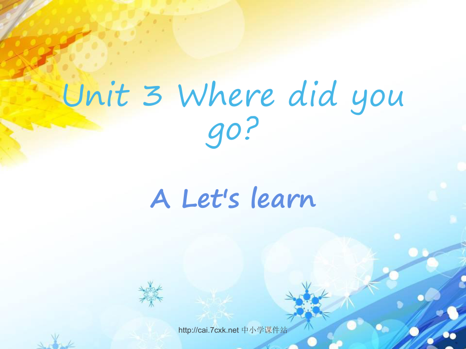 人教PEP版英语六年级下册Unit 3Where did you goA Let’s learn课件_第1页