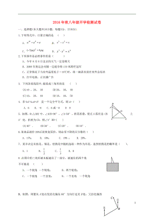 八年級(jí)數(shù)學(xué)上學(xué)期開學(xué)考試試題 新人教版.doc