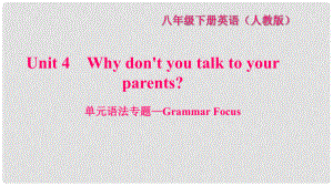 八年級英語下冊 Unit 4 Why dont you talk to your parents語法專題—Grammar Focus習(xí)題課件 （新版）人教新目標(biāo)版.ppt