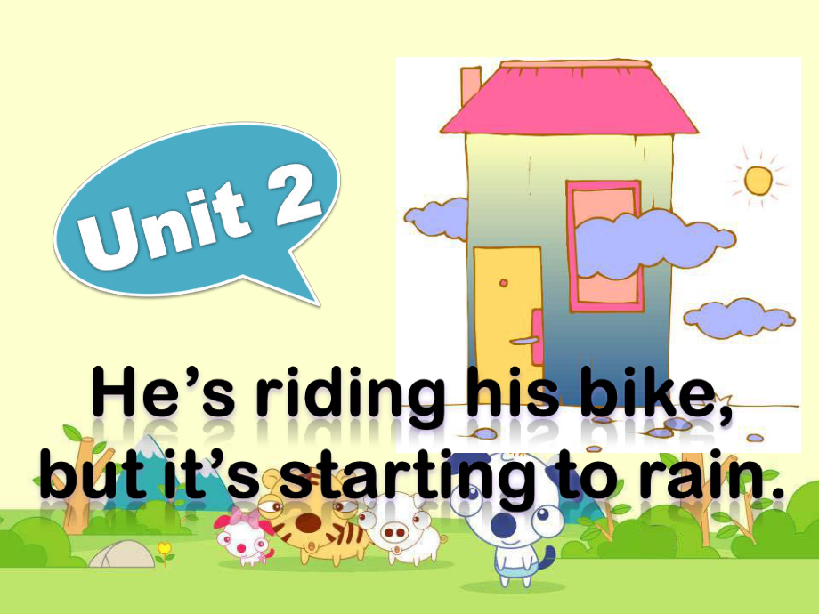 外研版三起六下Module 5 Unit 2He’s riding his bikebut it’s課件1_第1頁