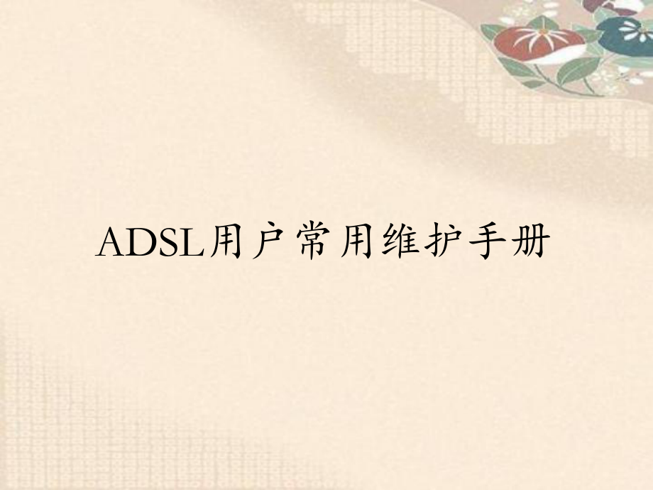 中国电信ADSL用户常用维护手册_第1页