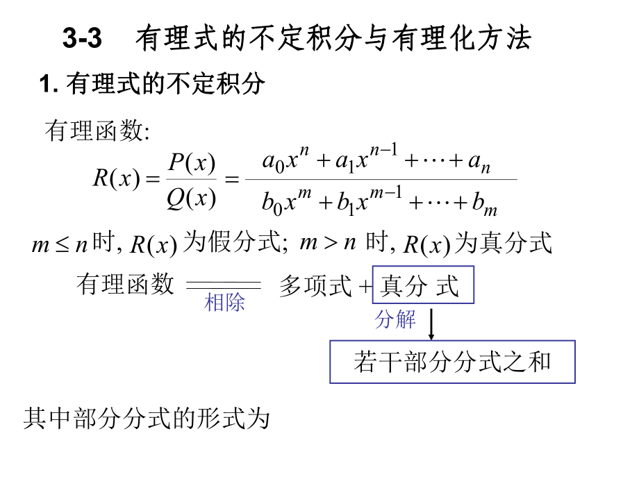 高等数学有理式的不定积分方法[共33页]_第1页