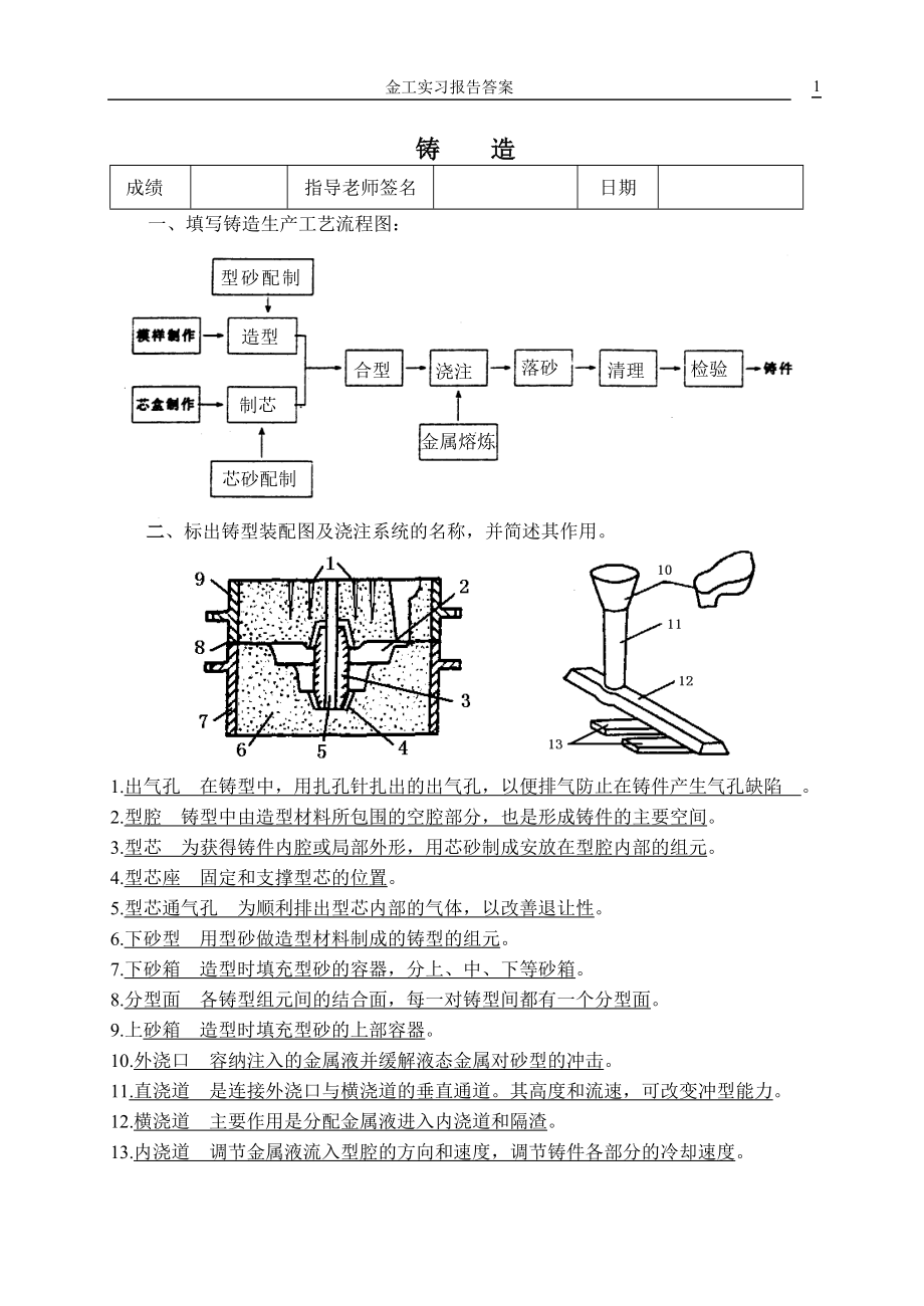 金工實習報告答案.doc_第1頁