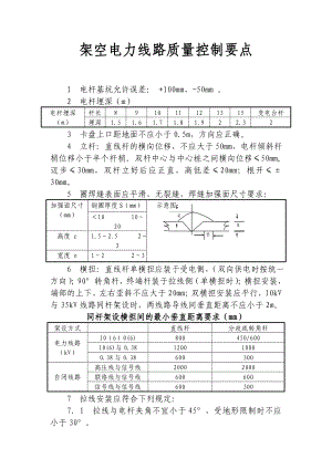 架空電力線路質(zhì)量控制要點