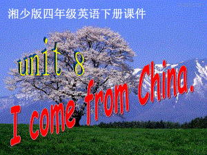 湘少版英語四下Unit 8I come from China課件