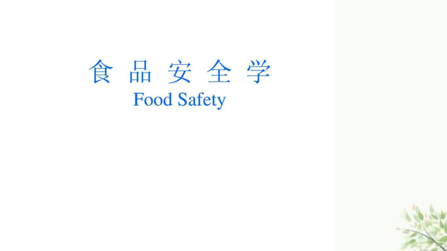食品安全问题及管理对策课件_第1页