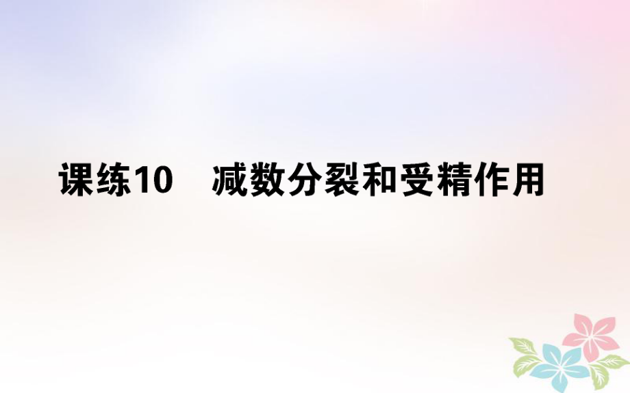 （全國(guó)通用）高考生物 全程刷題訓(xùn)練計(jì)劃 課練10 課件_第1頁(yè)