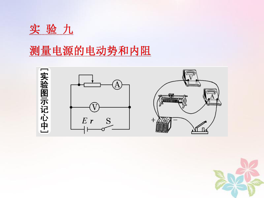 （江蘇專）高考物理一輪復習 第七章 恒定電流 實驗九 測量電源的電動勢和內(nèi)阻課件_第1頁