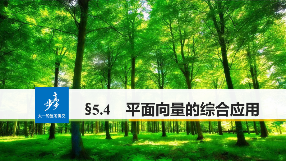 高考數(shù)學(xué)專(zhuān)題復(fù)習(xí)課件：5_4 平面向量的綜合應(yīng)用_第1頁(yè)