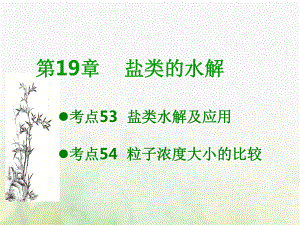 600分考點 700分考法（A）高考化學總復習 第19章 鹽類的水解課件