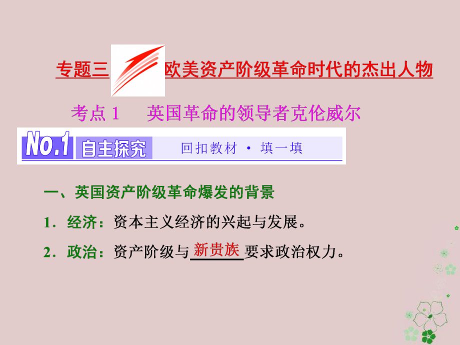 （浙江專）高中歷史 專題3 歐美資產階級革命時代的杰出人物課件 新人教選修4_第1頁