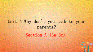 八年级英语下册 Unit 4 Why don’t you talk to your parents（第2课时）教学课件 （新）人教新目标